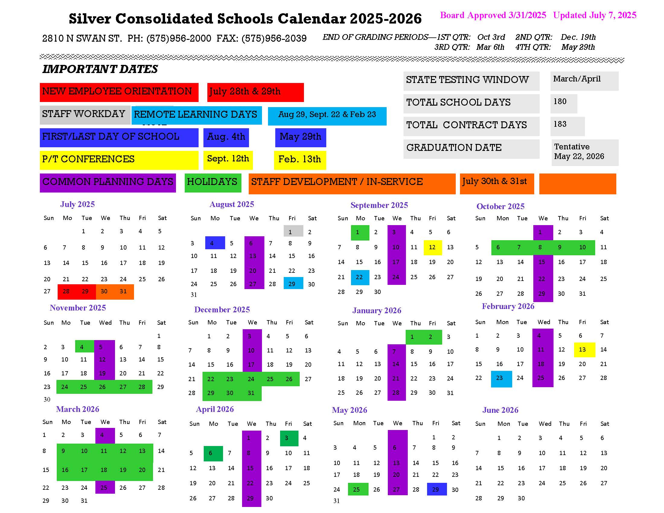 new calendar